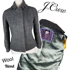 J Crew Women’s Wool Blend Jacket with GORGEOUS inner lining size 0  🖤
